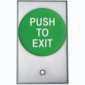 Camden CM-5085GPTE Pneumatic Time Delay Request to Exit Switch, 3/8 in. Button, Aluminum Faceplate Single Gang, Green Button