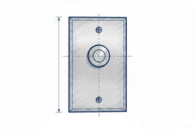 Camden CM-9080 7/8" Vandal Resistant Push / Exit Switch, DPDT Momentary, Brushed Aluminum Faceplate
