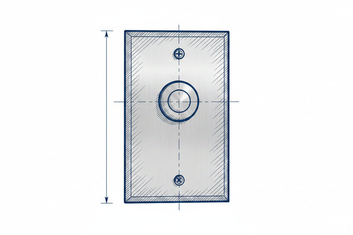 Camden CM-9080 7/8" Vandal Resistant Push / Exit Switch, DPDT Momentary, Brushed Aluminum Faceplate