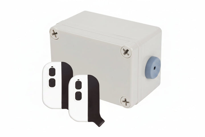 Camden CM-SRFM2 CM-SR Series Secure Wireless Kit with (1) CM-SRX2 2-Channel 868 Mhz Wireless Relay Receiver, (2) CV-WTX2 Ultra Compact 2-Button Key Fob