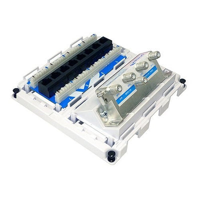 8-Port Cat6 1×4 Coax Splitter Network Patch Panel, 1675MHz DOCSIS 3.1 MOCA 2.5 CMC6/S4