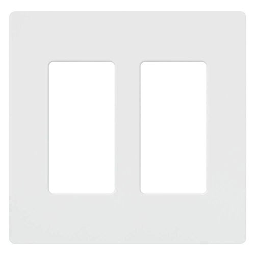 Lutron Claro CW-2-WH 2 Gang White Decorator Wall Plate