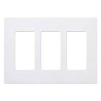 Lutron Claro CW-3-WH 3 Gang Decorative Wall Plate White Gloss