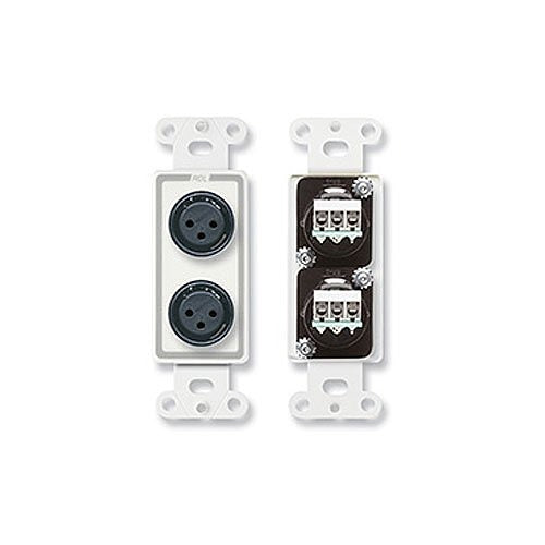 RDL D-XLR2F Dual XLR Pn Female Jacks on Plate Solder Type