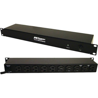 10-Outlet Rack Mount Power Strip, 1RU 1800W Distribution Unit D10PFP