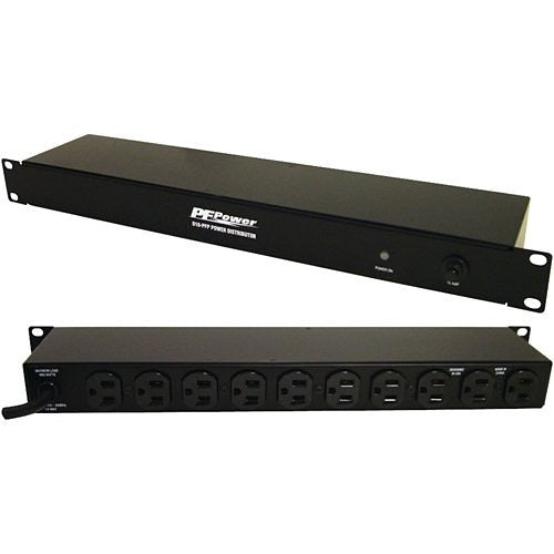 10-Outlet Rack Mount Power Strip, 1RU 1800W Distribution Unit D10PFP