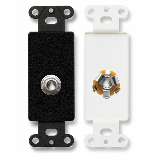 RDL DB-1/4F Series 1/4" Phone Jack Detachable Terminal Block on Decora Wall Plate, Black
