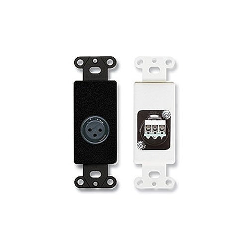 RDL DB-XLR3F XLR 3-Pin Female Jack on Decora Wall Plate, Black