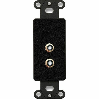 RDL DB-PHN2 Series Dual RCA Jacks on Decora Wall Plate, Solder Type, Black DBPHN2