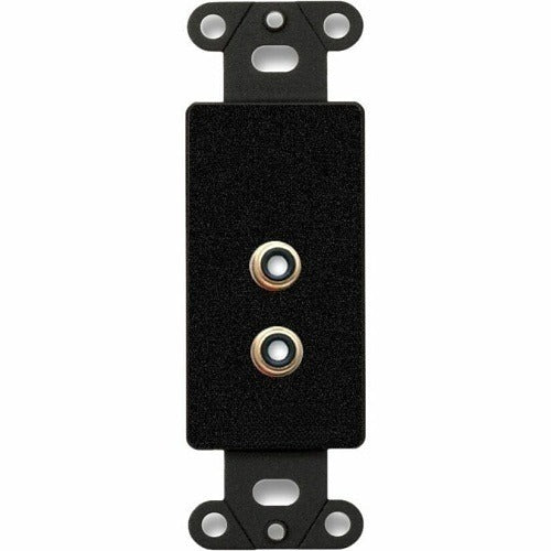 RDL DB-PHN2 Series Dual RCA Jacks on Decora Wall Plate, Solder Type, Black DBPHN2
