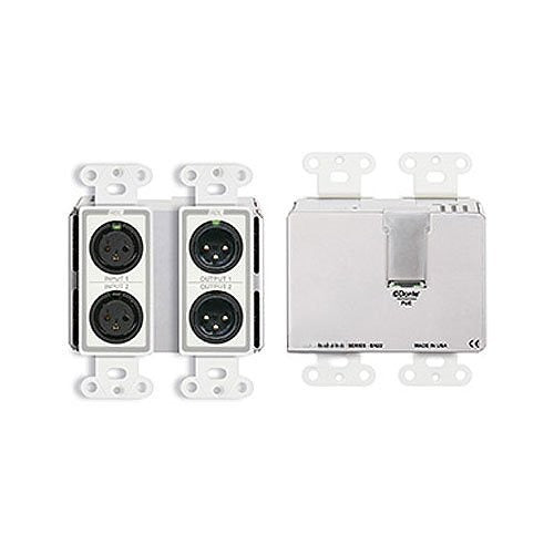 RDL DD-BN22 Wall-Mounted Bi-Directional Mic/Line Dante Interface 2x2, White