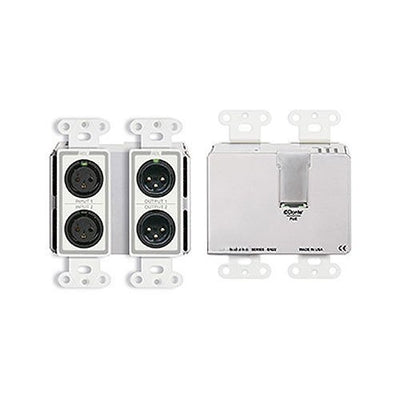 RDL DD-BN22 Wall-Mounted Bi-Directional Mic/Line Dante Interface 2x2, White