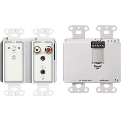 RDL DD-BTN44 Wall-Mounted Bi-Directional Line-Level and Bluetooth Audio Dante Interface, White