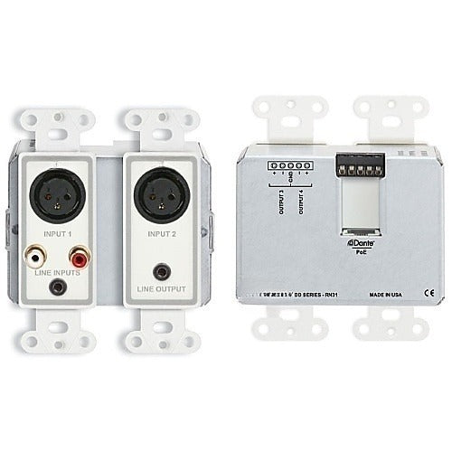 RDL DD-RN31 Wall-Mounted Bi-Directional Mic/Line Dante Interface