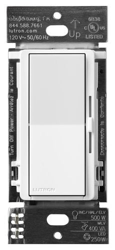 Lutron DVRF-5NE-WH Diva Smart ELV+ Dimmer Switch Caseta 250W LED 120V