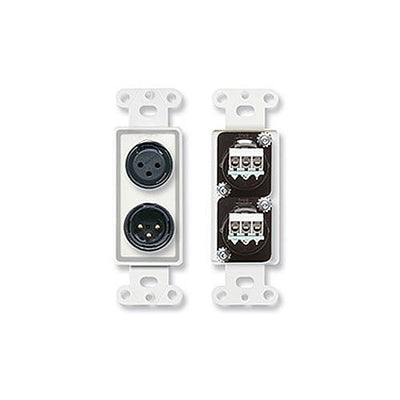 RDL D-XLR2 XLR 3-Pin Female and 3-Pin Male on Decora Wall Plate DXLR2