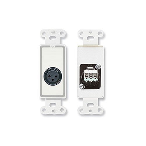 RDL D-XLR3F XLR 3-Pin Female Jack on Decora Wall Plate DXLR3F