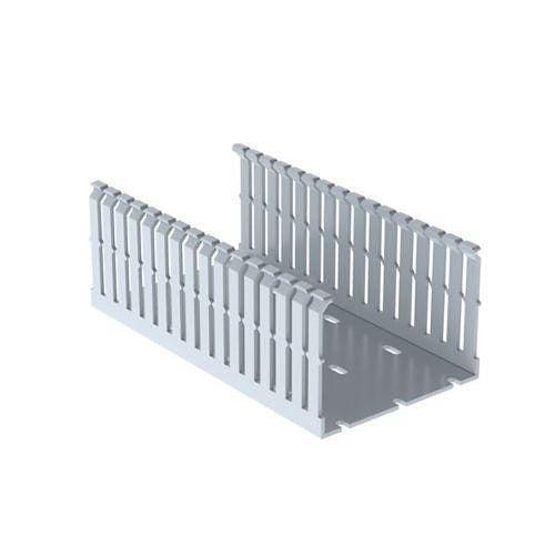 F4X4LG6 4" x 4" Slotted Cable Routing Duct, 6 ft, Light Gray