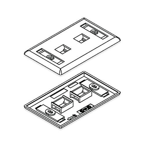 FPSK0212 2-Port Single-Gang Keystone Commercial Network Faceplate, White