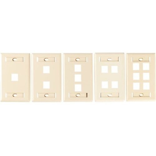 FPSK0412 KMJ 4-Port Single-Gang Commercial Network Faceplate, White