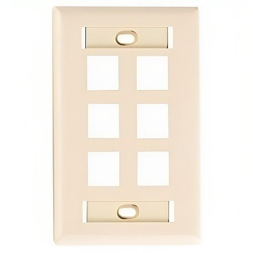 FPSK0612 KMJ 6-Port Single-Gang Network Faceplate, Bright White