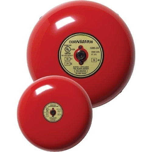 6" Fire Alarm Bell 24VDC 95 dBA, GB6-24 for Life Safety Systems