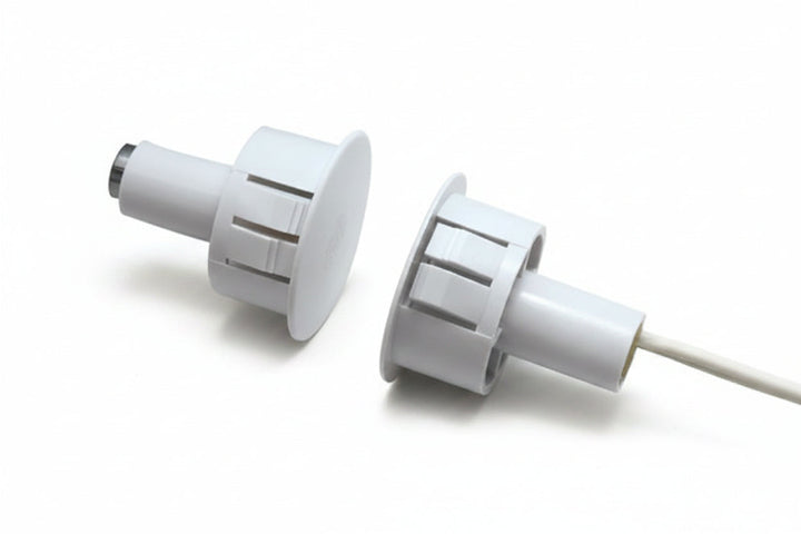 '-12-G 180 Series 3/4" Steel Door Recessed Switch Set, Standard Gap, 10W, 200VDC, 0.40 Amp, Closed Loop, N/O, A, and U.L. 10C Fire Rated Gray
