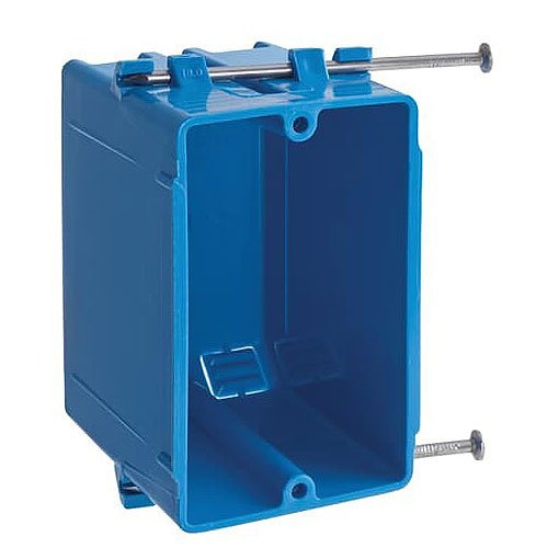 B118A Carlon 2-7/8" Depth Polycarbonate Outlet Box, 1-Gang, Non-Metallic, 100-Pack, Blue