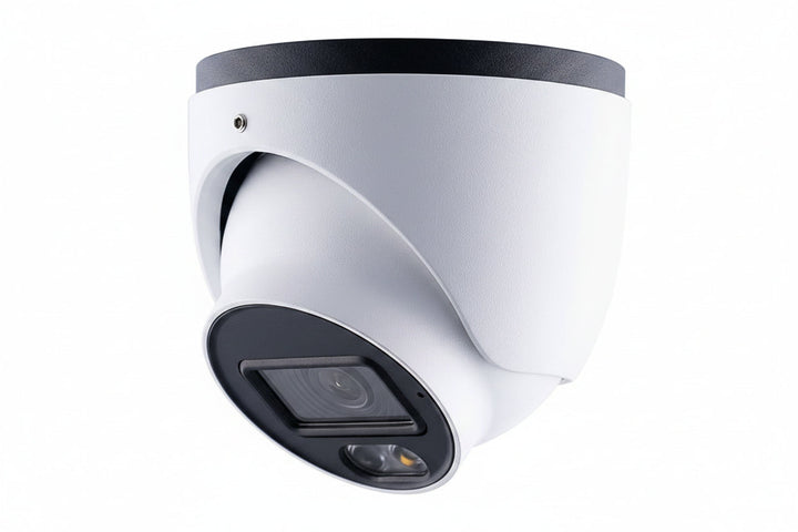 84-GEBF482-2F10 GV-GEBF4802 Series 4MP AI Eyeball Dome IP Camera, 2.8mm Lens, IR & Warm LED, IP67, IK10