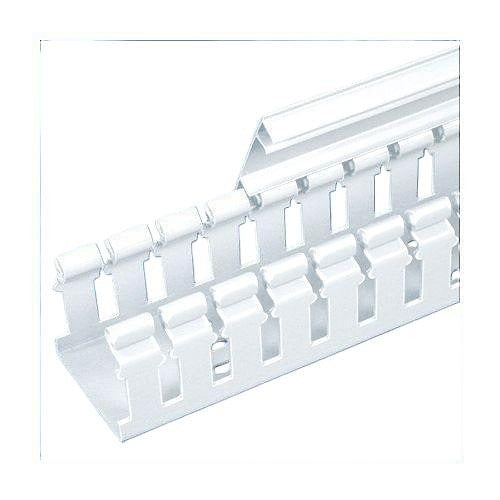 H2X3WH6 2" x 3" Hinged Slotted PVC Cable Duct, 6 ft, White