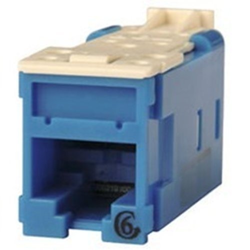 HDJ6-36 Clarity Cat6 High-Density RJ45 Network Jack, Blue