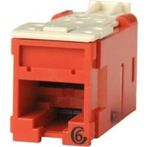 HDJ6-42 Clarity Cat6 High-Density RJ45 Network Jack, T568A/B, Red