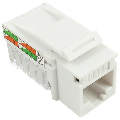 Cat6 RJ45 Keystone Jack 90° Connector, White Network Cable Insert JCAT6-90-WT