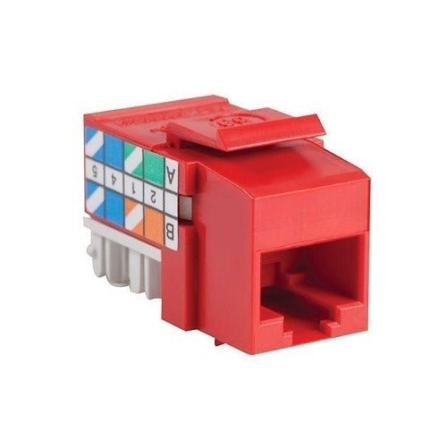 KMJA5E03 Cat5e RJ45 Keystone Jack with Universal T568A/B Wiring, Red