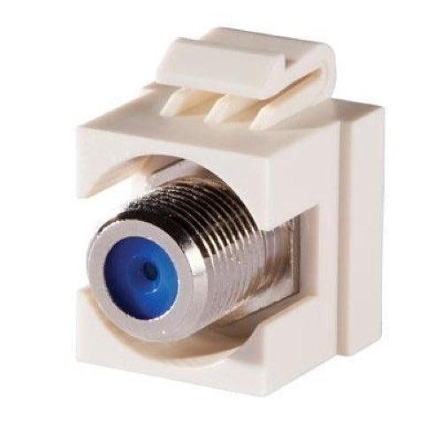 KSFCNR Recessed F-Type Keystone Coaxial Connector, 75 Ohm, White