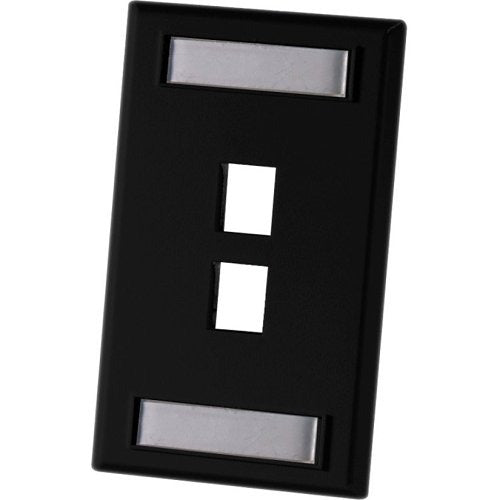 KSFP2-00 1-Gang 2-Port Keystone Wall Plate, Black