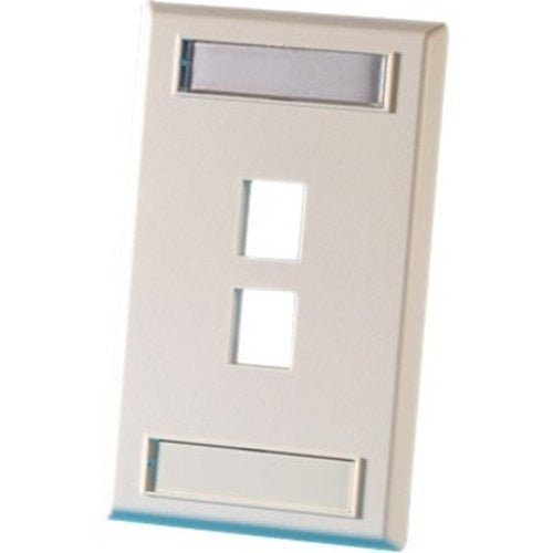 KSFP2-88 1-Gang 2-Port Keystone Wall Plate, Cloud White