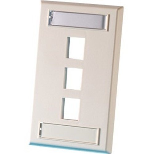 KSFP3-88 1-Gang 3-Port Keystone Wall Plate, White