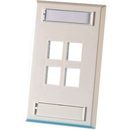 KSFP4-88 4-Port Keystone Wall Plate, Cloud White