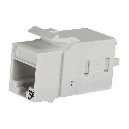 KT2J5E-44 Cat5e Keystone Network Jack with Lacing Cap, White