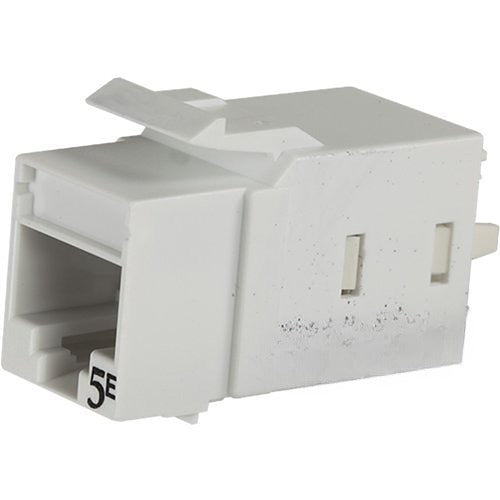KT2J5E-88 Cat5e RJ45 Keystone Network Jack with Lacing Cap, White