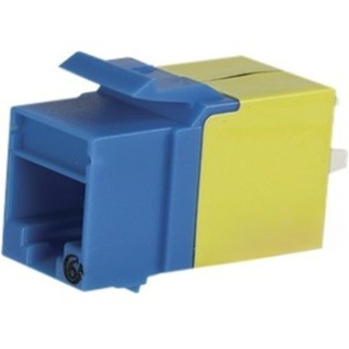KT2J6A-36 Cat6A RJ45 Keystone Network Jack with Lacing Cap, Blue