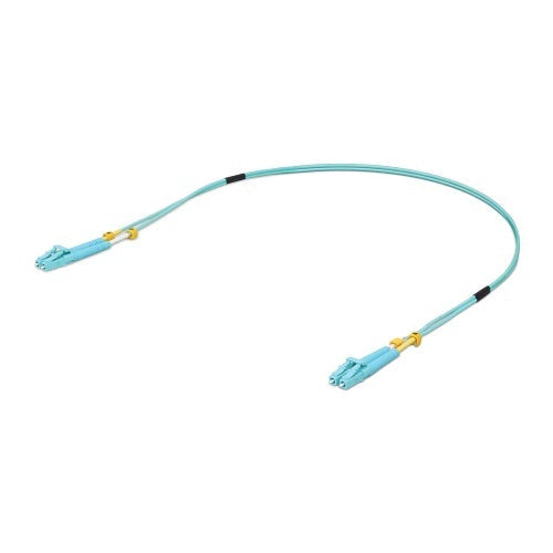 Ubiquiti UACC-OFC-MM-0.5M OM3 Duplex LC Fiber Patch Cable, 0.5', Aqua