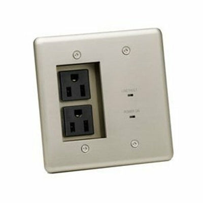 MIW-POWER-PRO-PFP Max-In-Wall Power Outlet Faceplate, Two 15A Outlets, Surge Protection, EMI/RF Filtration