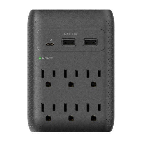 Minuteman MMS-WAL6U3 Desktop USB Charger and Surge Protector