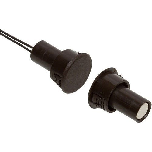 Nascom N78B/ST Recessed 1" Wide Gap Door Contact, Closed Loop, Normally Open, 1FA, Switch/Magnet Set, Brown