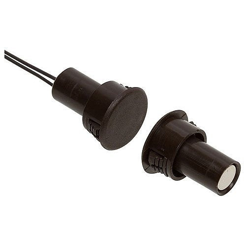 Nascom N78CB/STSD Recessed 3/4" SPDT Switch/Magnet Set for Steel/Wood Doors, Wire Leads, Brown