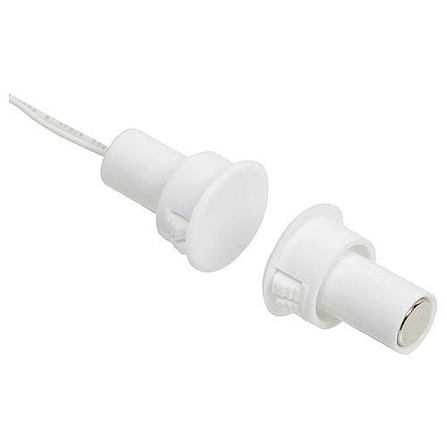 Nascom N78CW/STDD Recessed 3/4" DPDT Switch/Magnet Set for Steel/Wood Doors, Wire Leads, White