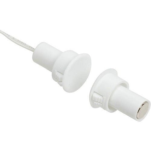 Nascom N78W/ST Recessed 1" Wide Gap Standard Door Contact, Closed Loop, Normally Open, Switch/Magnet Set, White