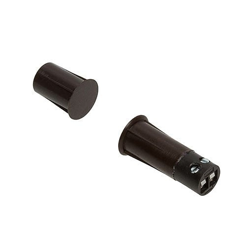 Nascom NC1175TB/ST Recessed 3/8" Stubby Terminal Press Fit Switch/Magnet Set, Brown